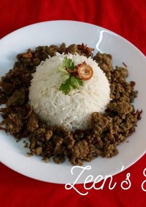 A picture of Hyderabadi Kuchla huwa Gosht/Ground Mutton Fry.