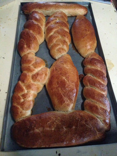 A picture of Vienna, baughettes,plaited and twisted bread.