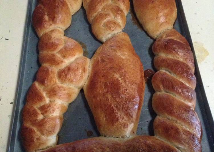 Recipe of Quick Vienna, baughettes,plaited and twisted bread