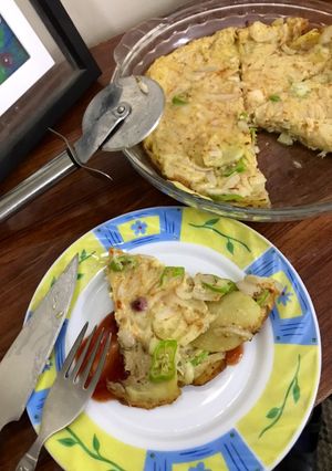 A picture of Egg and potato pizza.