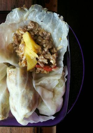 Foto resep Kubis Gulung Isi Nasi Goreng Nanas