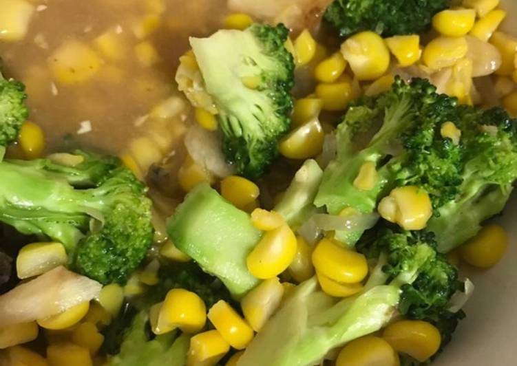 Cara Gampang Membuat Cap cay Brokoli Jagung manis resep mudah untuk Diet Anti Gagal