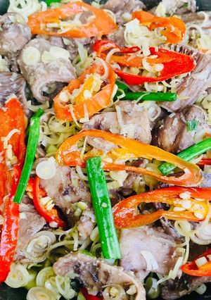 Hình của món Lòng Cá Thu Xào Sả Ớt.