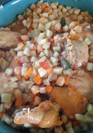 Una foto de Pollo a la cazadora