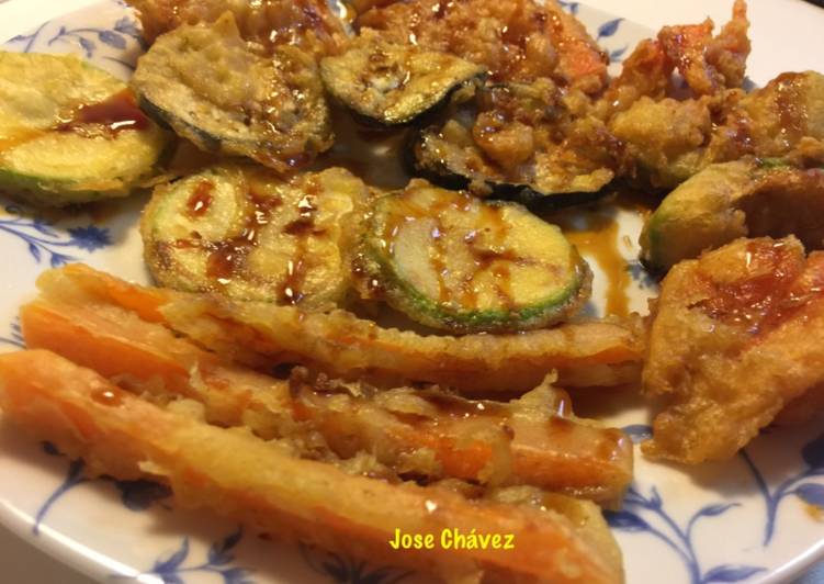 Verdura en Tempura con miel de palma 'Apto para personas con diabetes'