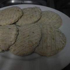 A picture of Chicken burger patties.