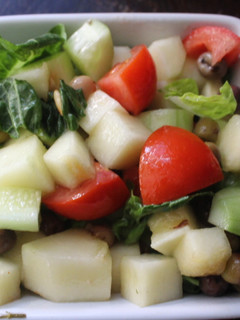 Una foto de Ensalada de melón, pepino y tomate