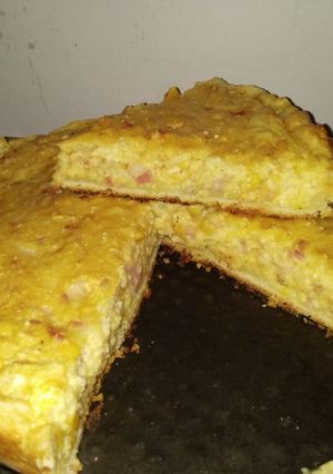 Una foto de Tarta de choclo, panceta y queso