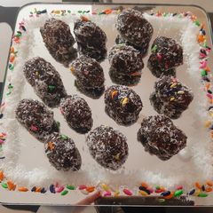 A picture of Chocolate almonds dates.