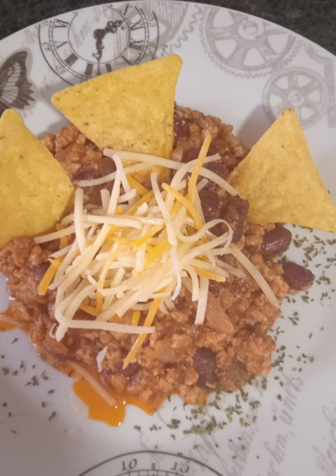 Una foto de Chili con carne y frijoles 😜😋