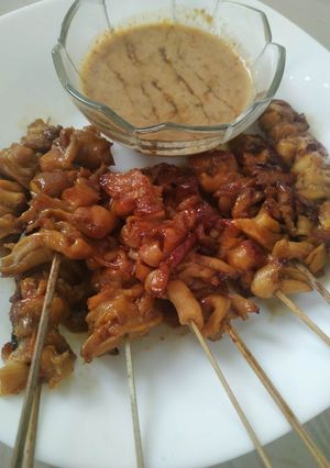 Foto resep Sate jamur bumbu kacang