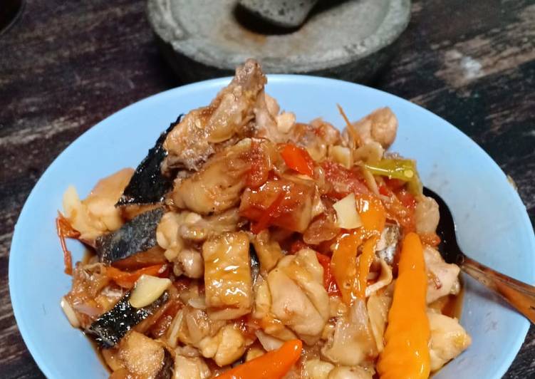 10 Resep: Ikan Asin Telang mix Ayam Asam Manis Anti Gagal!