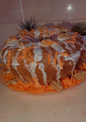صورة لوصفة كيكة الجزر والقرفة 🥕🥧