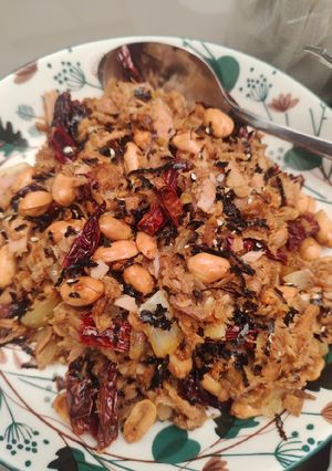 Foto resep Tuna kacang cah cabai kering & rumput laut