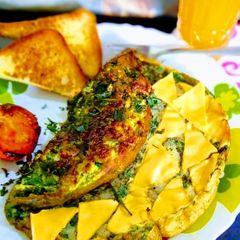 Fluffy Spinach Cheese Omlette A perfect healthy breakfast A picture of Fluffy Spinach Cheese Omlette A perfect healthy breakfast.