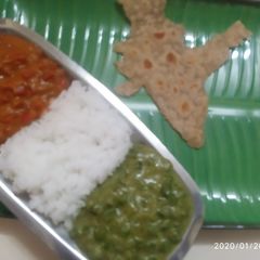 A picture of Tricolor Veg Korma with Indian map parantha.