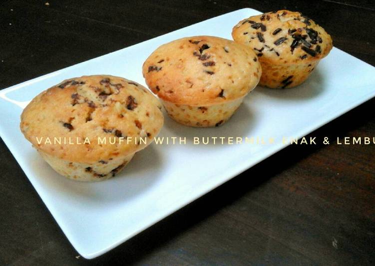 Langkah Mudah untuk Menyiapkan Vanilla Muffin with buttermilk enak &amp; lembut yang Lezat