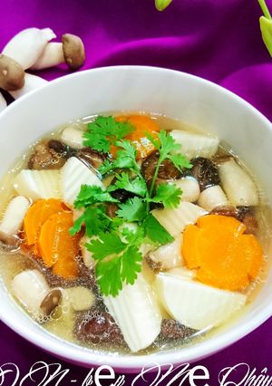 Hình của món Canh nấm đậu hũ chay.