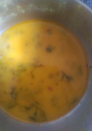 A picture of Moong beans kadhi.