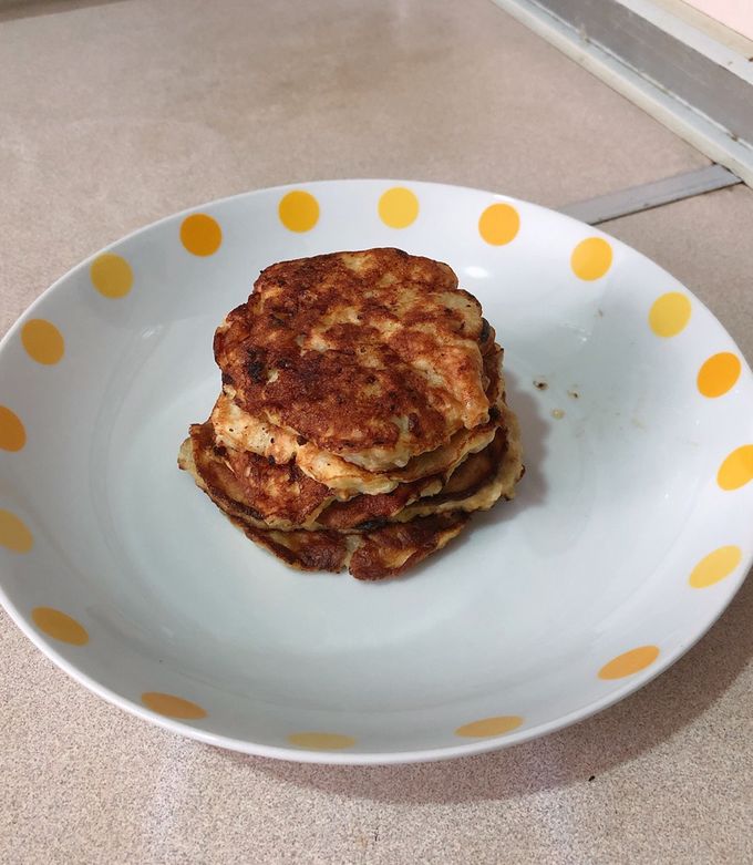 Hình của món Banana pancake (bánh chuối lười).