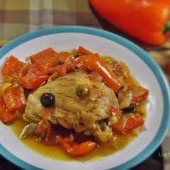 Una foto de Pollo con pimientos a la romana