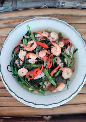 Foto resep Cah kangkung udang