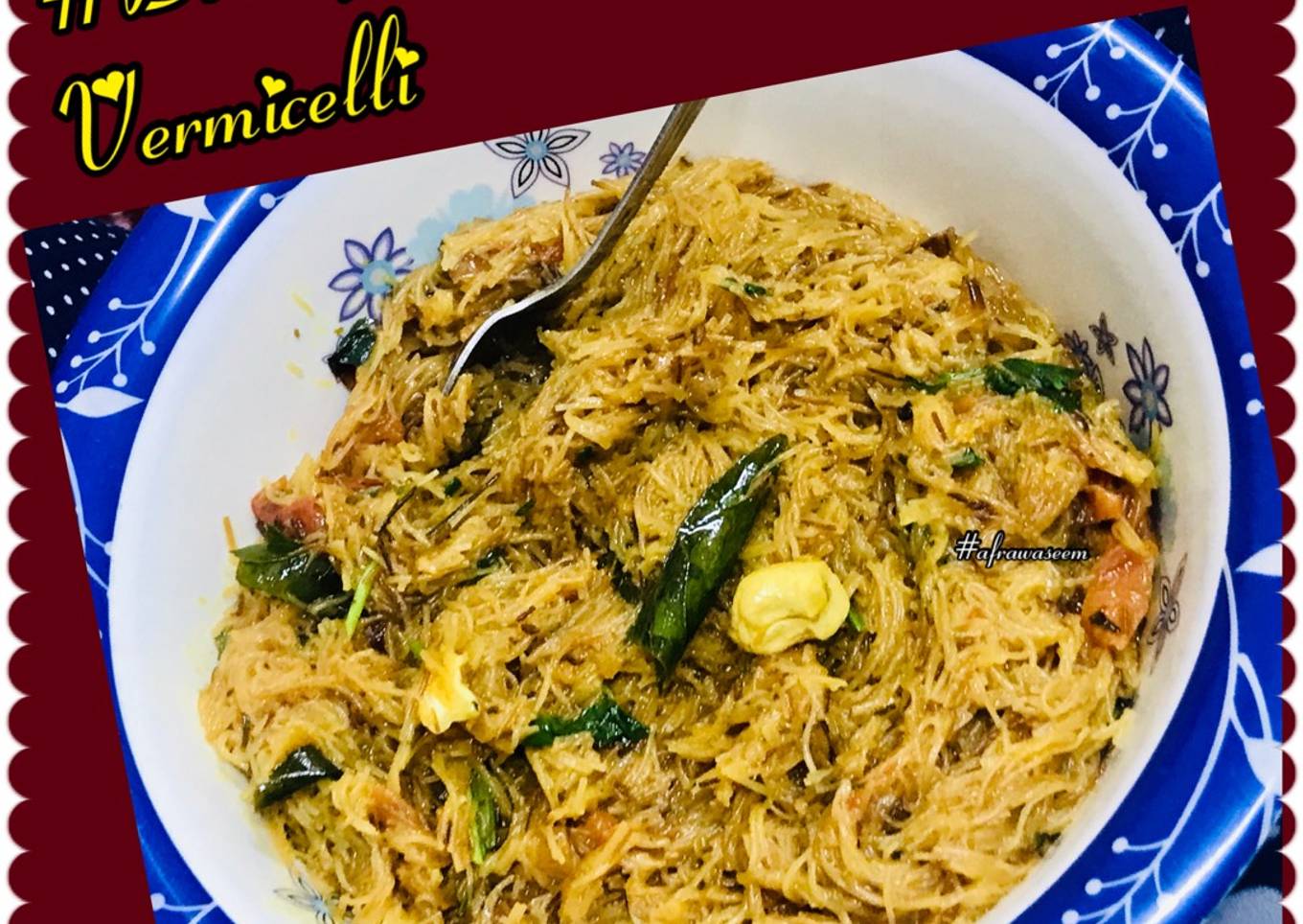 Breakfast vermicelli with cashews