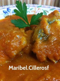 Una foto de Bacalao al Ribeiro con tomate frito casero