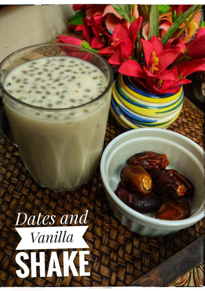 A picture of Dates and Vanilla shake.