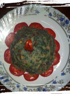 A picture of Traditional mukimo&Tomatoe Salad #4weeksChallenge.