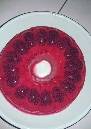 Foto resep Pudding buah naga