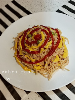 عکسی از دستور سالاد ماکارونی با اسپاگتی