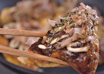 The New Way Serving Recipe OKONOMIYAKI Japanese Pizza  Japanese Savory Pancake Delicious and Healthy