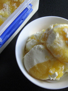 A picture of Super Easy Mango Yoghurt Ice Cream.