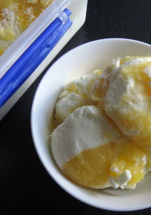 A picture of Super Easy Mango Yoghurt Ice Cream.