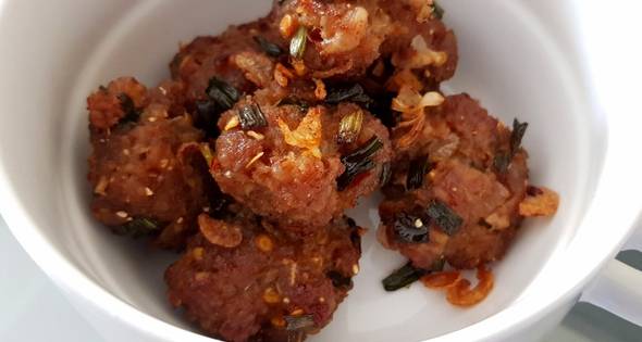 ลาบหมูทอด สูตร 1