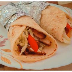 A picture of Chicken Shawarma / Homemade Kuboos.