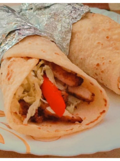 A picture of Chicken Shawarma / Homemade Kuboos.