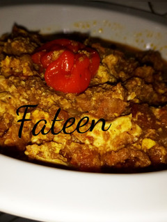 A picture of Egg and minced meat sauce.