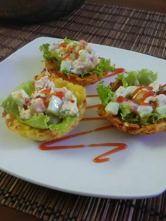 Cara Gampang Membikin Resep cassava cup-salad tuna mayo (singkong cup salad tuna mayo) yang Sempurna Anti Ribet, Mantap Sekali