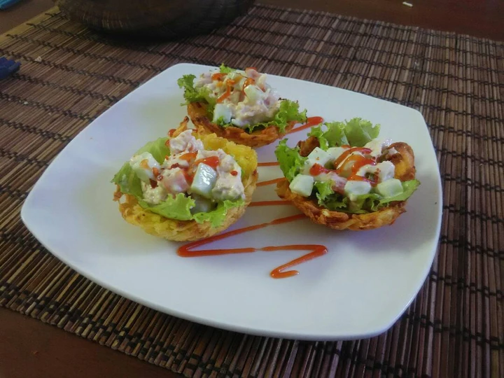 Cara Gampang Membikin Resep cassava cup-salad tuna mayo (singkong cup salad tuna mayo) yang Sempurna Anti Ribet, Mantap Sekali