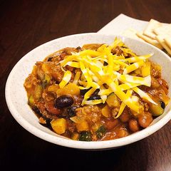 Zucchini Ground Beef Chili (With Chili Canned) A picture of Zucchini Ground Beef Chili (With Chili Canned).