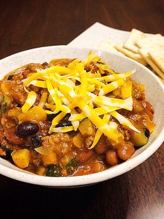 A picture of Zucchini Ground Beef Chili (With Chili Canned).