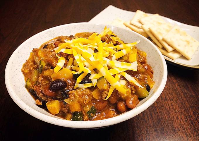 Easiest Way to Prepare Speedy Zucchini Ground Beef Chili (With Chili Canned)