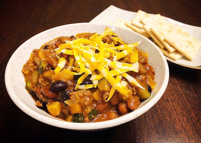 Simple Way to Prepare Speedy Zucchini Ground Beef Chili (With Chili
Canned)