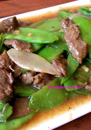 Une photo de BŒUF Sauté aux Pois Gourmand (haricots mange-tout)