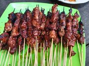 Gambar sate daging pedas