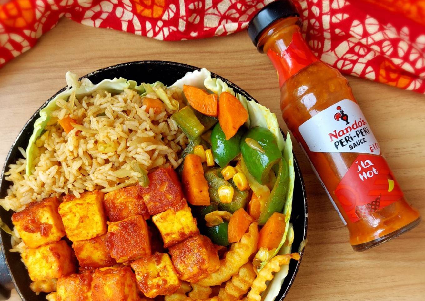 Peri peri Paneer sizzler
