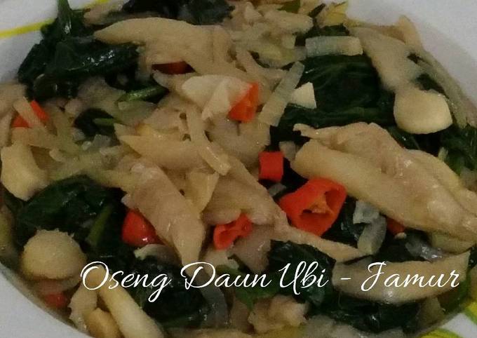 Resep Oseng Daun Ubi dan Jamur, Bisa Manjain Lidah