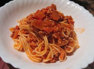 Hình của món Pork & Ham Spaghetti.